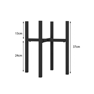 Support de pot de fleurs réglable en métal noir en forme de croix, sur pied, pour plantes de salon et de balcon - Product Image 3