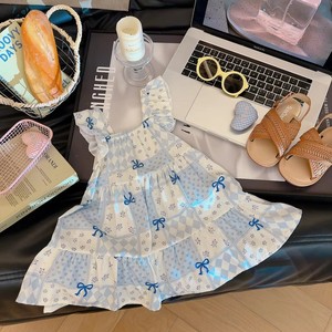 Robe sans manches pour filles, motif floral personnalisé, en soie de lait, traitement doux, nouvelle collection été 2026, vêtements pour enfants, vente en gros - Product Image 5
