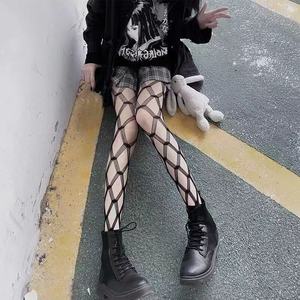 Black Fishnet Stockings Women 0D Ultra Thin Transparent Nylon Hollowed Out Diamond Pattern Sexy Trendy Ins Style - Product Image 3