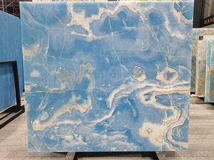 Prix de la dalle d'onyx bleu avec veinure dorée, directement de l'usine, pour revêtement mural intérieur, revêtement de sol et plan de toilette de salle de bain - Product Image 5