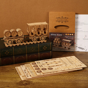 Vagón <span class=keywords><strong>de</strong></span> <span class=keywords><strong>Madera</strong></span> Vintage con Barriles <span class=keywords><strong>de</strong></span> Cerveza Desmontables - Decoración <span class=keywords><strong>de</strong></span> Escritorio Estilo Frontera Occidental, Regalo para Amantes <span class=keywords><strong>de</strong></span> la Historia - Product Image 3