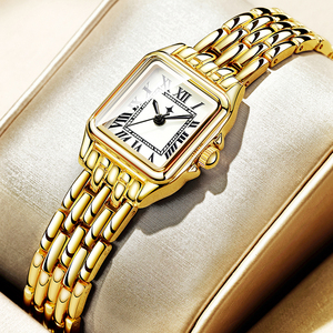 Orologio da <span class=keywords><strong>Donna</strong></span> SK Elegante con Numeri Romani, Lunetta Scanalata, Cinturino in Lega Solida, Orologio da Polso al Quarzo ad Alta Precisione per Personalizzazione del Marchio - Product Image 1