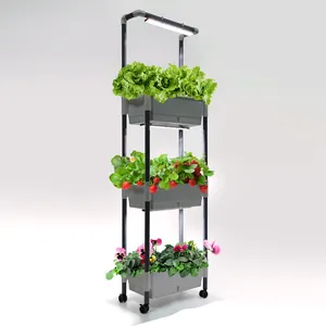 屋内ガーデン3パック植物Ledグローライトシステム自己散水花植物ポット野菜ガーデンキットマイクログリーン成長プランター