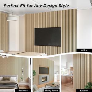 Paneles Acústicos de Listones de Madera de Roble Blanco, Paneles Absorbentes de Sonido Akupanel con Revestimiento de Fieltro PET para Cine en Casa, Oficina, Estudio - Product Image 6