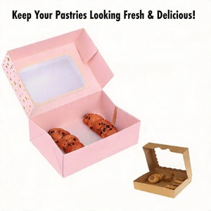 Boîte à gâteaux personnalisée avec fenêtre transparente pour mini-gâteaux, <span class=keywords><strong>donuts</strong></span>, macarons, biscuits, idéale pour fêtes et mariages - Product Image 2