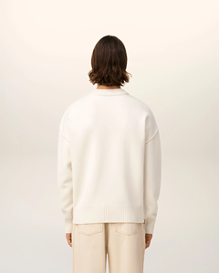 Maglione Invernale Casual da Donna Personalizzato di Alta Qualità, a Collo Alto con Motivo <span class=keywords><strong>Jacquard</strong></span> a Cuore e Logo Frontale - Product Image 3