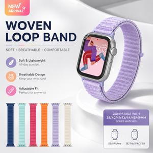 Bracelet de montre en nylon tressé respirant, sangle de sport réglable compatible avec Apple Watch 38-49 mm pour usage extérieur – Offre Spéciale - Product Image 1