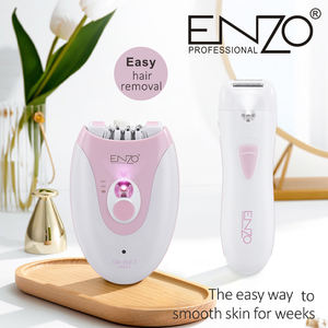 ENZO EN-0107 2 en 1 Depiladora eléctrica Mujeres Cara Razors Bikini Depilación corporal Pierna instantánea Indoloro Afeitadora recargable USB - Product Image 4