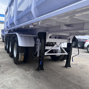 Heavy Duty Hydraulic Cylinder 45 Cubic Meter 50Ton 4 Axles Rear Tipper Dump-<b>Trailer</b> End Dump Semi Truck <b>Trailer</b> for Sale - Product Image 6
