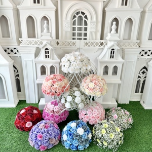 Nouvelle arrivée bébé <span class=keywords><strong>souffle</strong></span> Rose décorer fête de mariage événements photographie accessoire boule de fleurs - Product Image 5