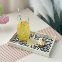 Plateau de rangement pour bijoux en bois de style nordique, plat décoratif, plateau à collations domestique, assiette à pâtisserie, forme carrée