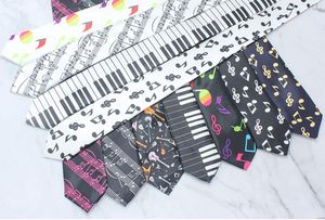 Corbata de guitarra de piano para hombres, mujeres y niños, corbata de poliéster con estampado a rayas, accesorios de regalo para fiesta de Cosplay - Product Image 4