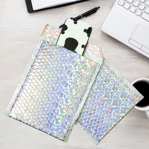Holographic Metallic Poly Bubble Mailers Eco-Friendly Secure Black Mini - Product Image 1