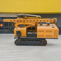 Pile driver photovoltaïque haute précision avec moteur pour installations solaires, haute efficacité, glissière télescopique jaune