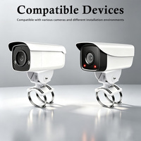 Support de caméra CCTV en alliage d'aluminium, Kit de montage mural sur poteau avec plaque adaptatrice, anneaux en acier inoxydable pour caméra Bullet