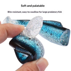 Señuelo de pesca con cabeza de plomo de 37g-65g, tipo Swimbait blando con cola de paleta de 11-13.5cm, para pesca en agua salada de lubina y pargo desde embarcación - Product Image 4