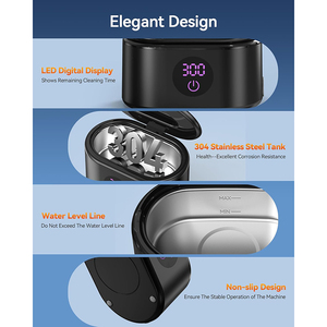 Nettoyeur à ultrasons domestique haute fréquence 48 kHz à double mode pour bijoux et prothèses dentaires avec affichage LED UV - Product Image 5