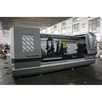 Mesin Bubut CNC Flat Bed Heavy Duty CK61125 3000mm Horizontal untuk Pemutaran Logam, Mesin Bubut CNC Plat Logam Baru Warna Abu-abu
