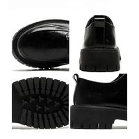 Chaussures habillées pour homme de style britannique à semelle épaisse, à lacets robustes, en cuir brillant, pour le bureau