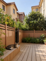 Kit complet de terrasse moderne en composite bois-plastique (WPC) imperméable, lisse, décoratif, avec gaufrage 3D, 18 mm