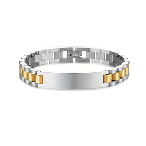Bracciali a catena curvi in acciaio inossidabile dorato personalizzati all'ingrosso con <span class=keywords><strong>incisione</strong></span> laser nome/LOGO 6-15MM per uomo e <span class=keywords><strong>donna</strong></span> - Product Image 4