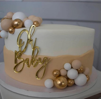Décoration de gâteau en acrylique « Oh Baby » dorée pour la fête de naissance, décorations de gâteau pour garçon ou fille, premier anniversaire, révélation de sexe, accessoires de photomaton