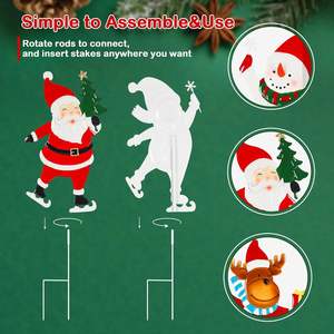 Métal Extérieur Jardin 3D puzzle Père Noël Renne Cour Piquet - Product Image 6