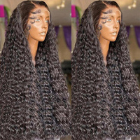 Perruques Lace Front sans colle en cheveux humains bouclés vierges indiens bruts, avec dentelle transparente HD 13x6