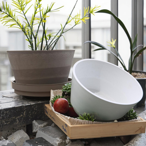 Pot <span class=keywords><strong>de</strong></span> fleurs en plastique décoratif moderne pour la maison, rond, pour l'intérieur et l'extérieur, jardinière - Product Image 4