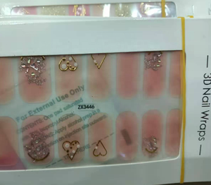 Vente en gros Non-toxique 100% vrai vernis à ongles bandes autocollant strass bâton-on manucure décoration vernis <span class=keywords><strong>Patch</strong></span> enveloppes autocollant - Product Image 3