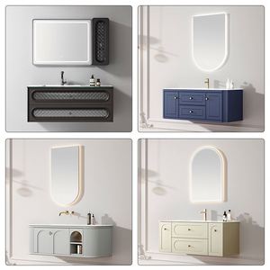 Mueble de Baño de Lujo Europeo, Mueble de Baño de Pared Personalizado, Juego Completo de Muebles de Baño de Madera Maciza y Cerámica para Hoteles - Product Image 6