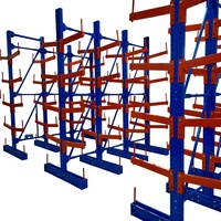 Cantilever Rack for Long Length Materials Steel Pipes Timber Profiles and Industrial Warehouse Storage