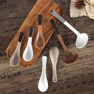 ラーメンウォントンスプーンホワイトメラミンアジアンヌードルスープスプーンファミリーキッチンホテルレストランクリエイティブスプーン - Product Image 2