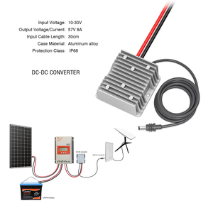 <b>DC</b>-<b>DC</b> Converter MPPT DC12V 24V to 57V 5A IP67 Waterproof Plug in Aluminum Case for - Product Image 1
