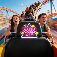 Neonawall Win up Enseigne néon LED USB à intensité variable pour la décoration murale de salles de jeux d'arcade, parcs d'attractions, salles de jeux, bars, vitrines de magasins