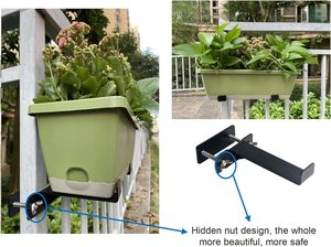 Versión mejorada Maceta Caja Soportes para colgar al aire libre barandilla soporte fijo para maceta - Product Image 4