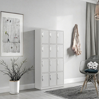 Lemari Pakaian Modern 6 Pintu dari Baja Cold Rolled dengan Pintu Geser Desain yang Dapat Disesuaikan untuk Rumah Kantor Gym Ruang Tamu Villa & Lainnya