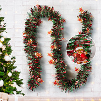 Guirnalda de Tiras de Oropel Circulares, Material Resistente a los Rayos UV, Impermeable, de PVC, con Luces Decorativas, 3m 5m, para Interiores y Exteriores, Decoraciones Navideñas para Fiestas