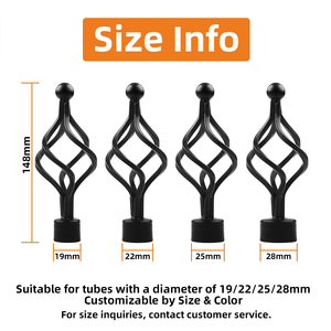 Embouts <span class=keywords><strong>d</strong></span>écoratifs vintage en fer forgé pour tringle à rideau, embouts métalliques <span class=keywords><strong>d</strong></span>écoratifs pour tringle romaine - Product Image 3