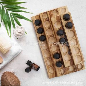 Cross-border solid wood three-tier essential oil <b>rack</b>, wooden desktop <b>storage</b> <b>rack</b>, nail oil <b>bottle</b> <b>storage</b> bracket, display - Product Image 3