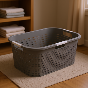 <b>Laundry</b> <b>Basket</b> Country 40 L <b>Wicker</b> Design With Handles For <b>Laundry</b> Storage - Product Image 3