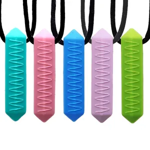 3 Pack Shark Tooth Sensory Chew Necklace for Kids, Designed for Teething, Autism, Biting, Chewing - Silicone Oral S