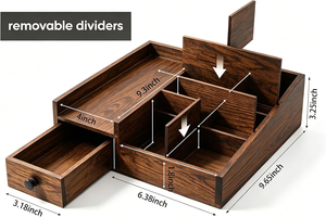 Boîte à parfum en bois à 6 compartiments réglables pour <span class=keywords><strong>homme</strong></span> et femme, boîte de présentation de luxe en bois pour parfum - Product Image 5