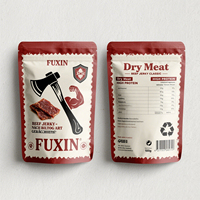 Kemasan Pouch Stand Up Transparan Laminasi BOPP CPP dengan Resleting untuk Daging Sapi Kering, Kemasan Display yang Dapat Disesuaikan