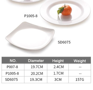 Haute qualité incassable <span class=keywords><strong>blanc</strong></span> <span class=keywords><strong>carré</strong></span> forme différente 100% mélamine pâtes Snack gâteau plat de service assiette - Product Image 6