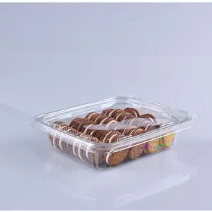 Récipient alimentaire à biscuits personnalisé boîte alimentaire à biscuits en plastique avec couvercle Transparent