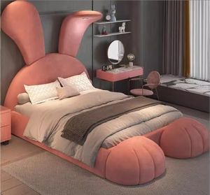 Alta qualità moderna semplice letto matrimoniale principessa forma di coniglietto per bambini ragazzi <span class=keywords><strong>e</strong></span> ragazze con tessuto di coniglio per le camere da letto dei bambini - Product Image 4