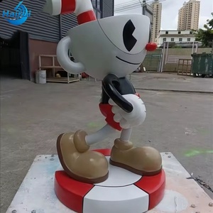 Sculpture en fibre de verre Cuphead mignonne, artistique 3D, peinte à la main, décoration intérieure sur le thème des jeux, personnalisée (Meilleures ventes Moyen-Orient Europe) - Product Image 2