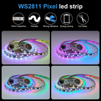 Tira de LED Direccionable WS2811 ESann DC 12V, 60/120 LED, Píxeles Individuales, SMD 5050, Tira de Luz LED RGBIC Digital Inteligente