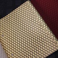 Korbgeflecht-Geprägtes PVC-Kunstleder Kleines Quadrat mit Metallischer Textur für Taschen, Schuhe und Handarbeiten